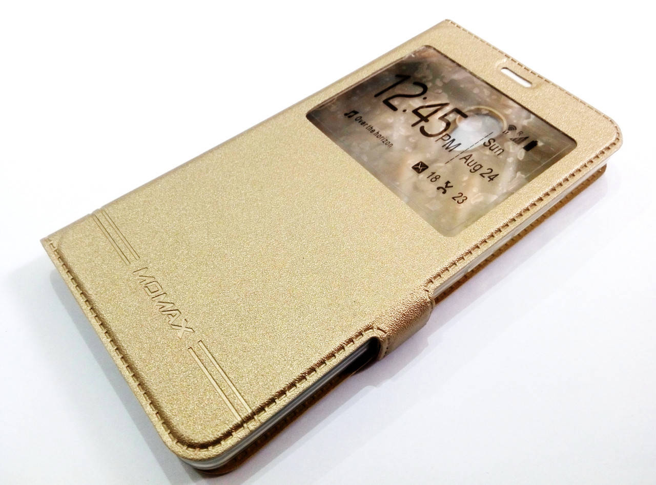 

Чехол книжка с окошком momax для Lenovo Vibe P2 p2a42 золотой