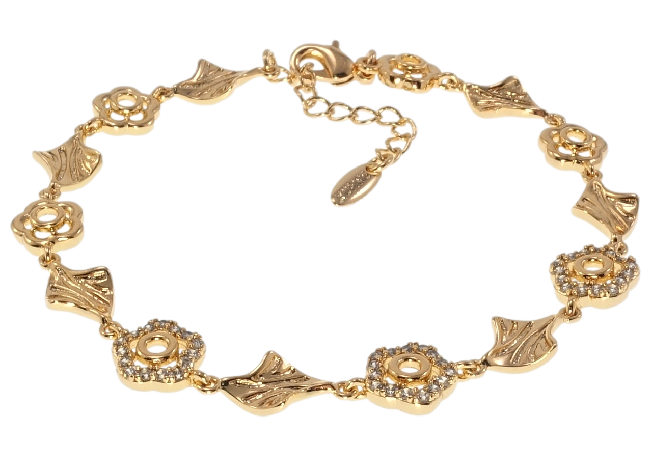 

Браслет Xuping Позолота 18K "Цветочный орнамент" длина с доп.цепочкой 18-21см х 7-9мм