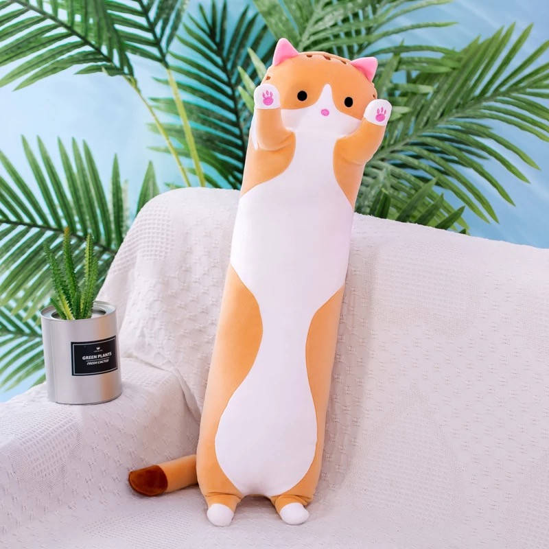 

Мягкая Игрушка Кот Длинний 110см Подушка Обнимашка Коричневая, Оливковый