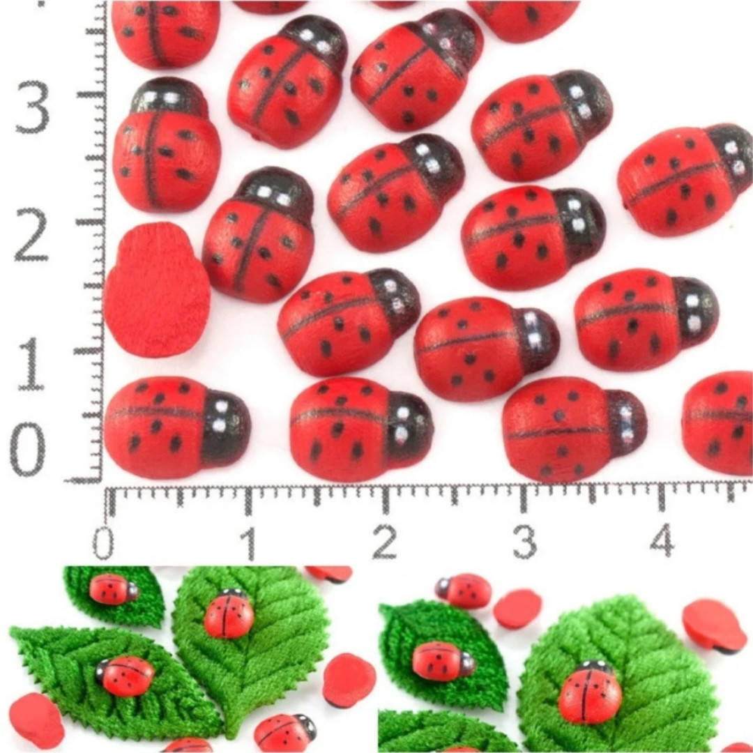 

Божья коровка БЕЗ липучки 10х8мм Цена за 1 шт Цвет - красный