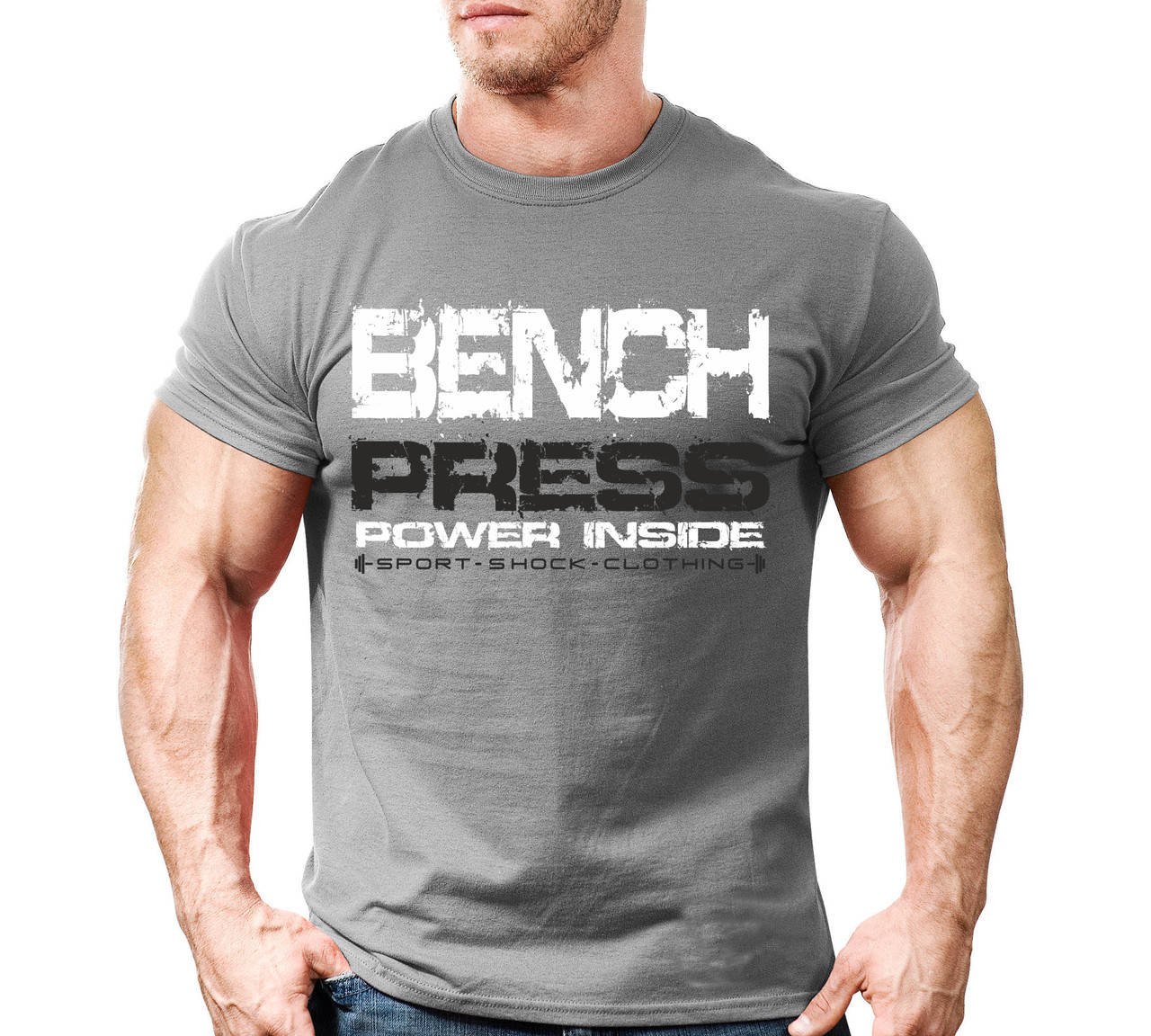 

Футболка для бодибилдинга BENCH PRESS (разные цвета) XXL, Серый