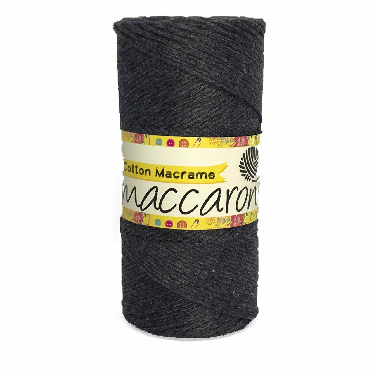 

Эко хлопковый шнур Cotton Macrame Maccaroni 2,5 мм, графитно-черный