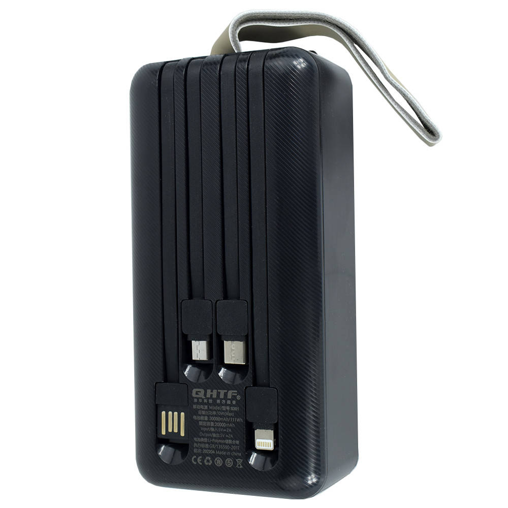 

Power Bank QHTF 8301 30000mAh 4-USB 2.1A LED, black