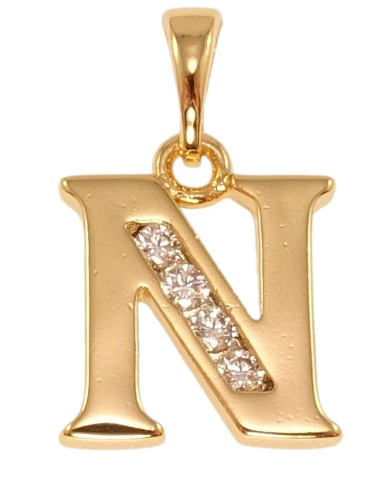 

Кулон Xuping Позолота 18 К "Буква N с цирконием"