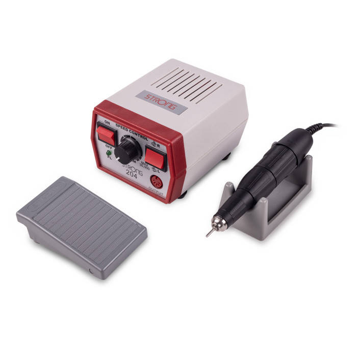 

Фрезер для маникюра и педикюра Strong 204/102L на 65 Ватт и 35000 об./мин., Красный