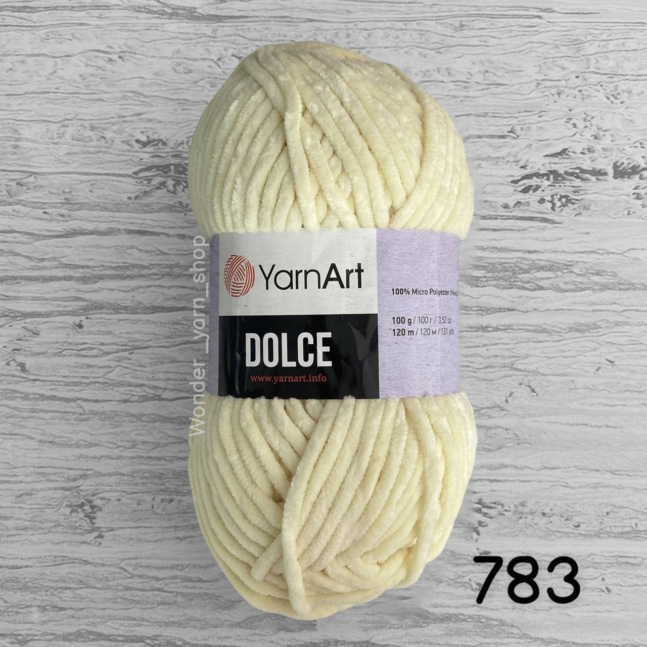 

Плюшевая пряжа YarnArt Dolce (ЯрнАрт Дольче) 783, молочный