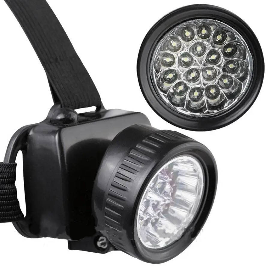 

Фонарь налобный DQ-539 3R3xAAA/ 17LED/ Крепление на голову, Черный