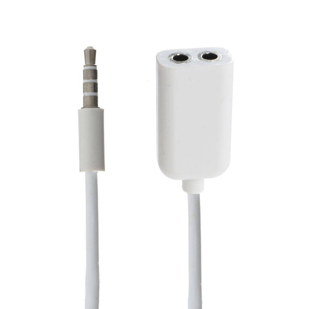 

Кабель AUX разветвитель Audio Spleter 3.5mm (Белый)