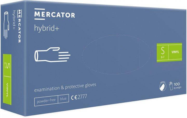 

Перчатки винил нитриловые Mercator® hybrid+ нестерильные неопудренные голубые, Голубой