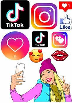 

Вафельная картинка "Инстаграм. Лайки. Тик Ток. Ютуб - 3" А4, 20х30 см