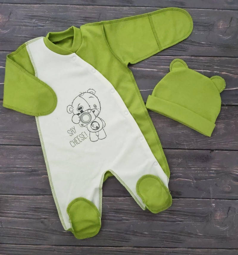 

Комбинезон для малышей с шапочкой интерлок