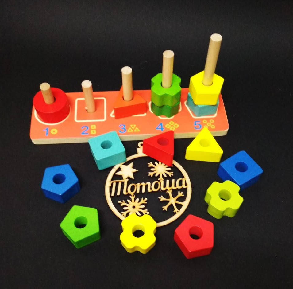 

Деревянная пирамидка счёт Геометрия / Пірамідка рахунок Геометрія MD 2361