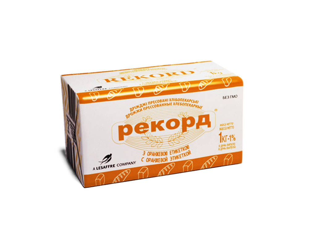 

Пресовані дріжджі "Рекорд", ящик 10 кг, фасовка по 1 кг