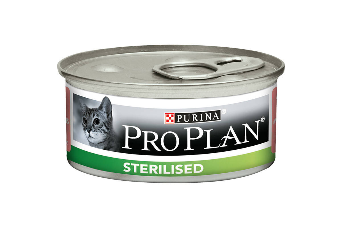 

Влажный корм для взрослых кастрированных котов Purina Pro Plan Sterilised с тунцом и лососем 85 г.