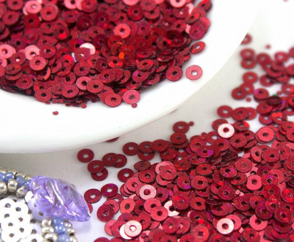 

Пайетки голограмма 3мм красн., Красный