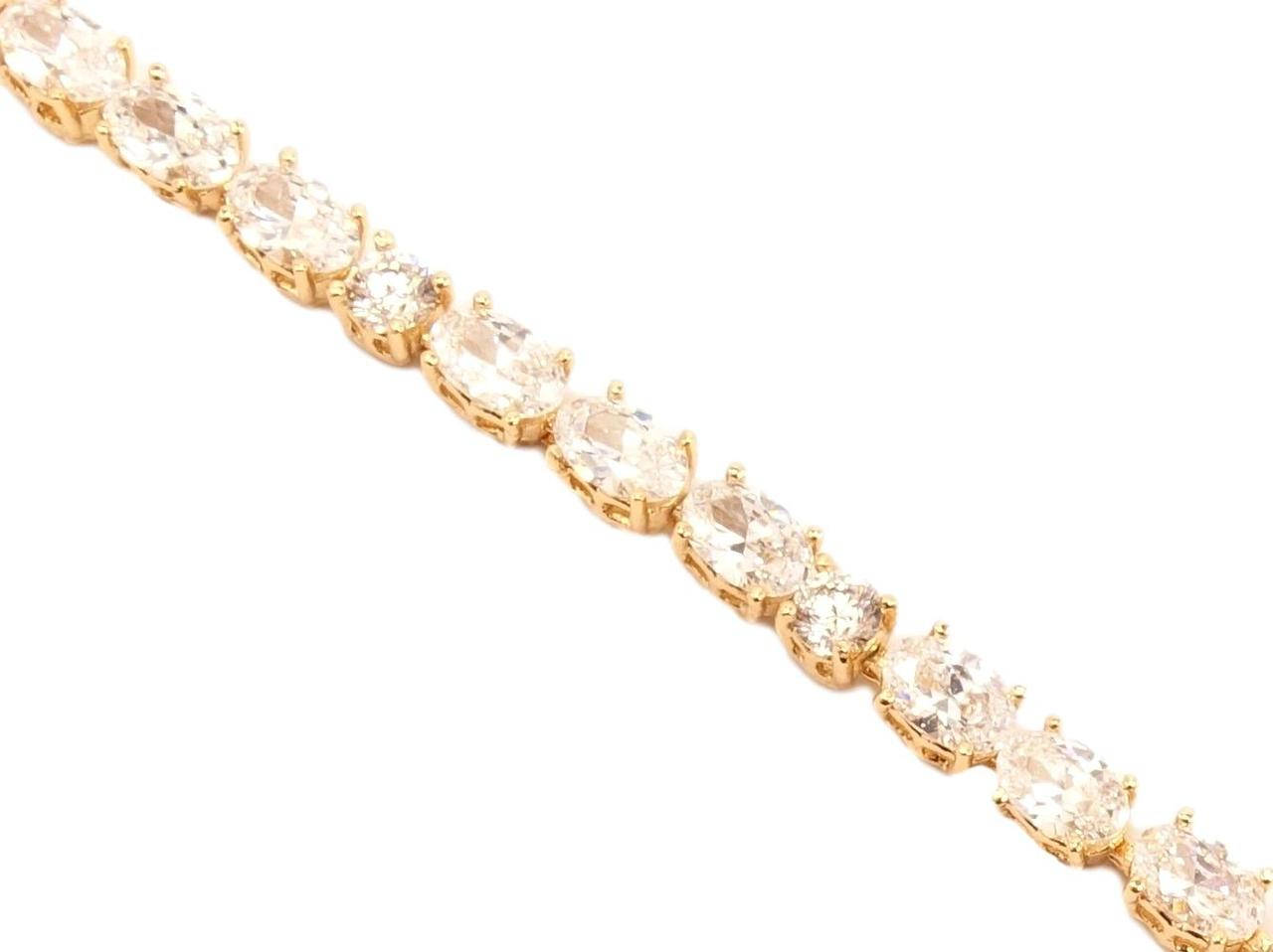 

Браслет Xuping Позолота 18K "Триады овальных кристаллов" с доп.замком длина 17,5см; 19,5см х 4мм