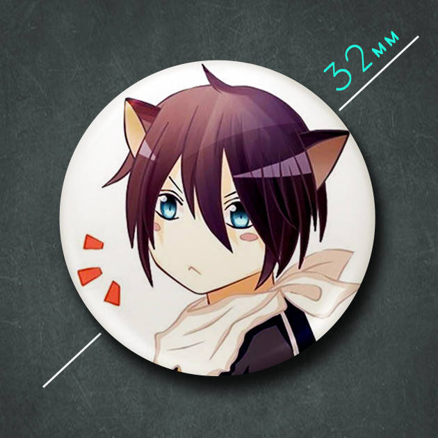 

"Неко Ято (Бездомный бог / Noragami)" значок круглый на булавке Ø32 мм