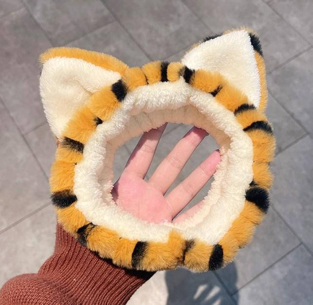 

Повязка на голову косметическая с ушками тигр, Коричневый
