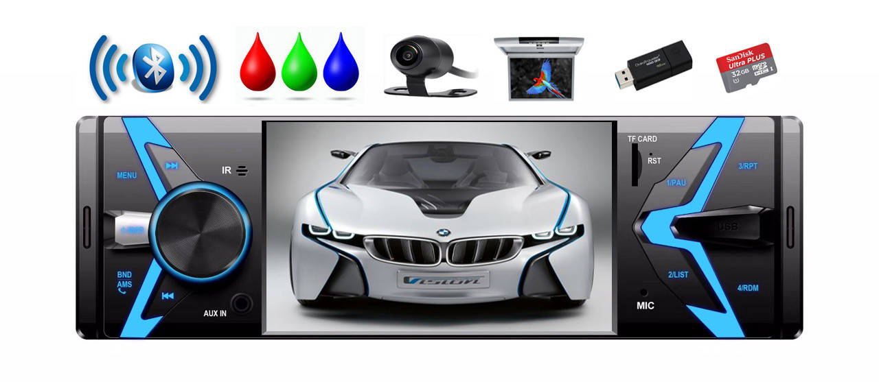 

Автомагнитола Terra 6402, MP5, Bluetooth, RGB, AV-in/out