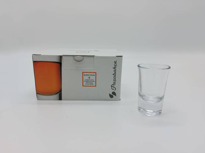 

Рюмка (стопка) стеклянная для водки, шотов Boston Pasabache 52174 в наборе 6 штук d 4 cm, h 7 cm. (40 мл.)