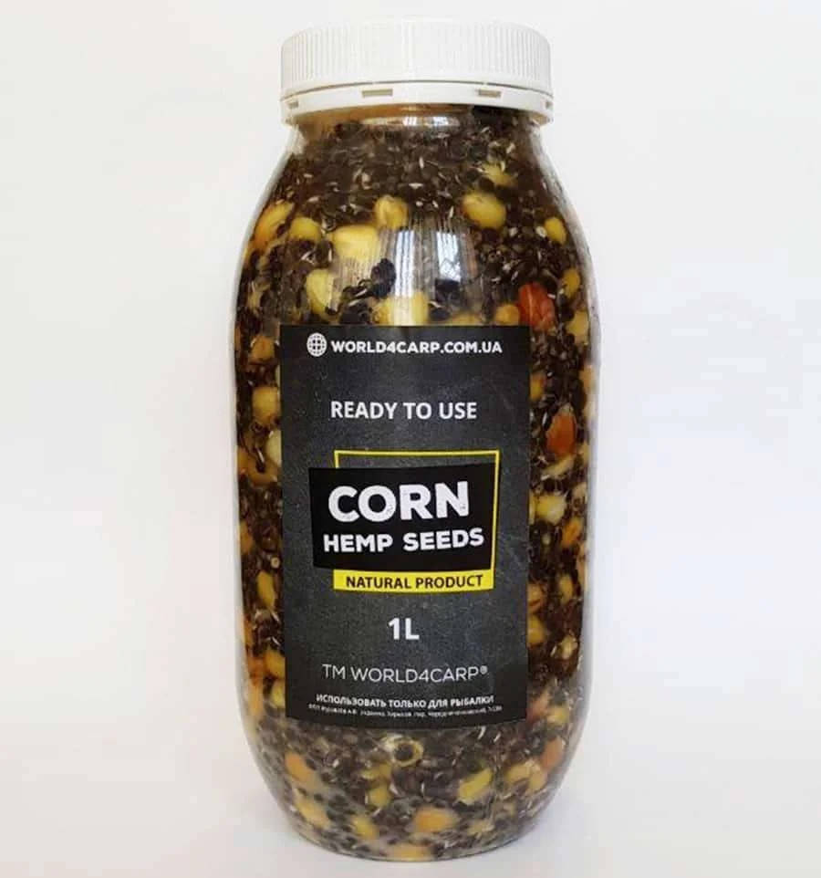 

Кукуруза с коноплей для рыбалки готовая Corn&Hemp Seeds 1л