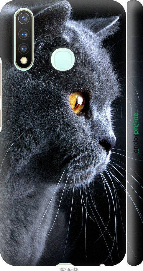 

Чехол на Vivo Y19 Красивый кот "3038c-630-10746", Черный