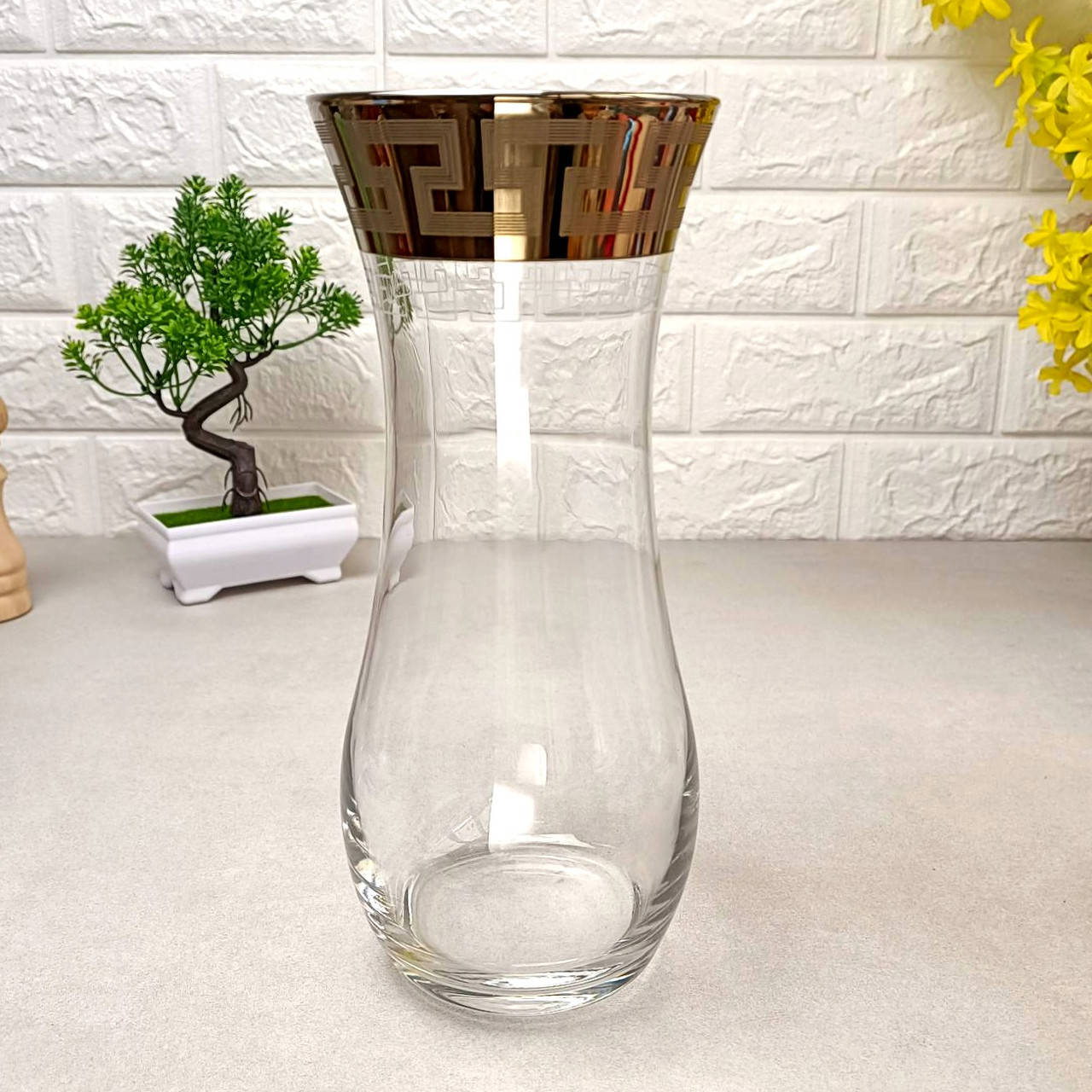 

Ваза с золотым декором 26 см Гусь-Хрустальный Греческий узор (GE03-3737), Прозрачный