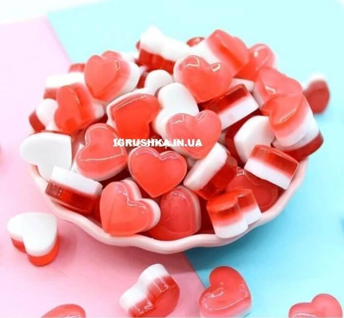 

Шарм «Сердце Red and White» для слайма