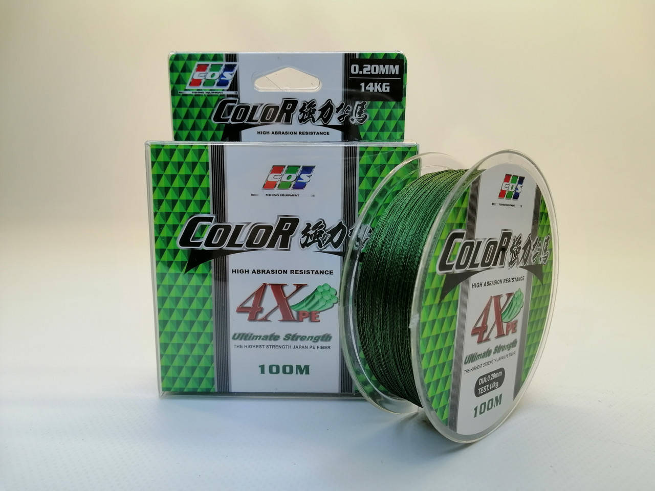 

Шнур EOS COLOR 4X PE 100м 0.20мм, Зелёный