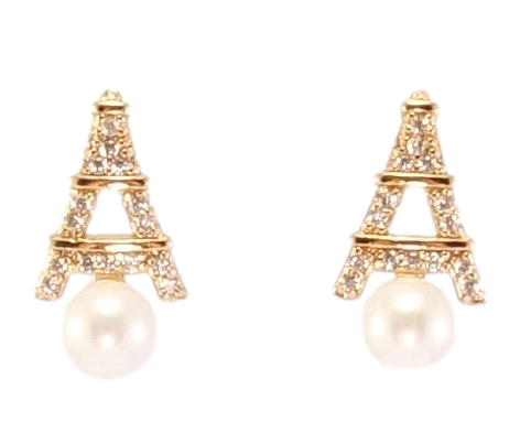 

Серьги Xuping Позолота 18K гвоздики (пусеты) "Эйфелева башня с жемчужинами"