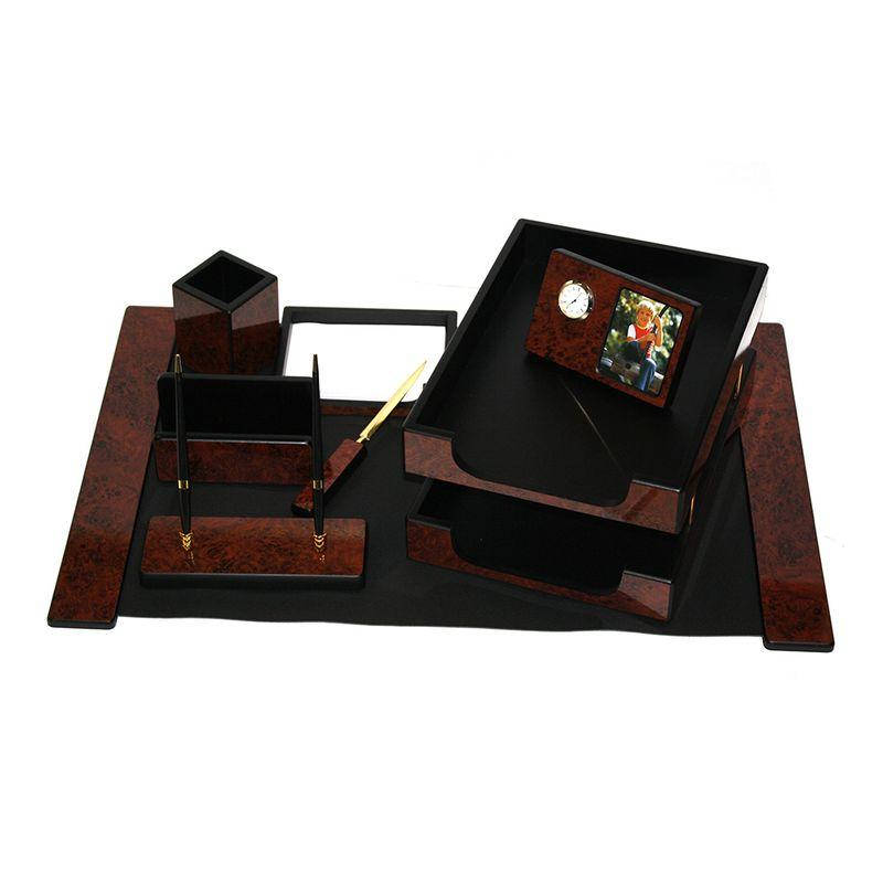 

Настольный набор для руководителя 9 предметов 40х66 см. Good Sunrise 170146 под карельскую березу, Коричневый