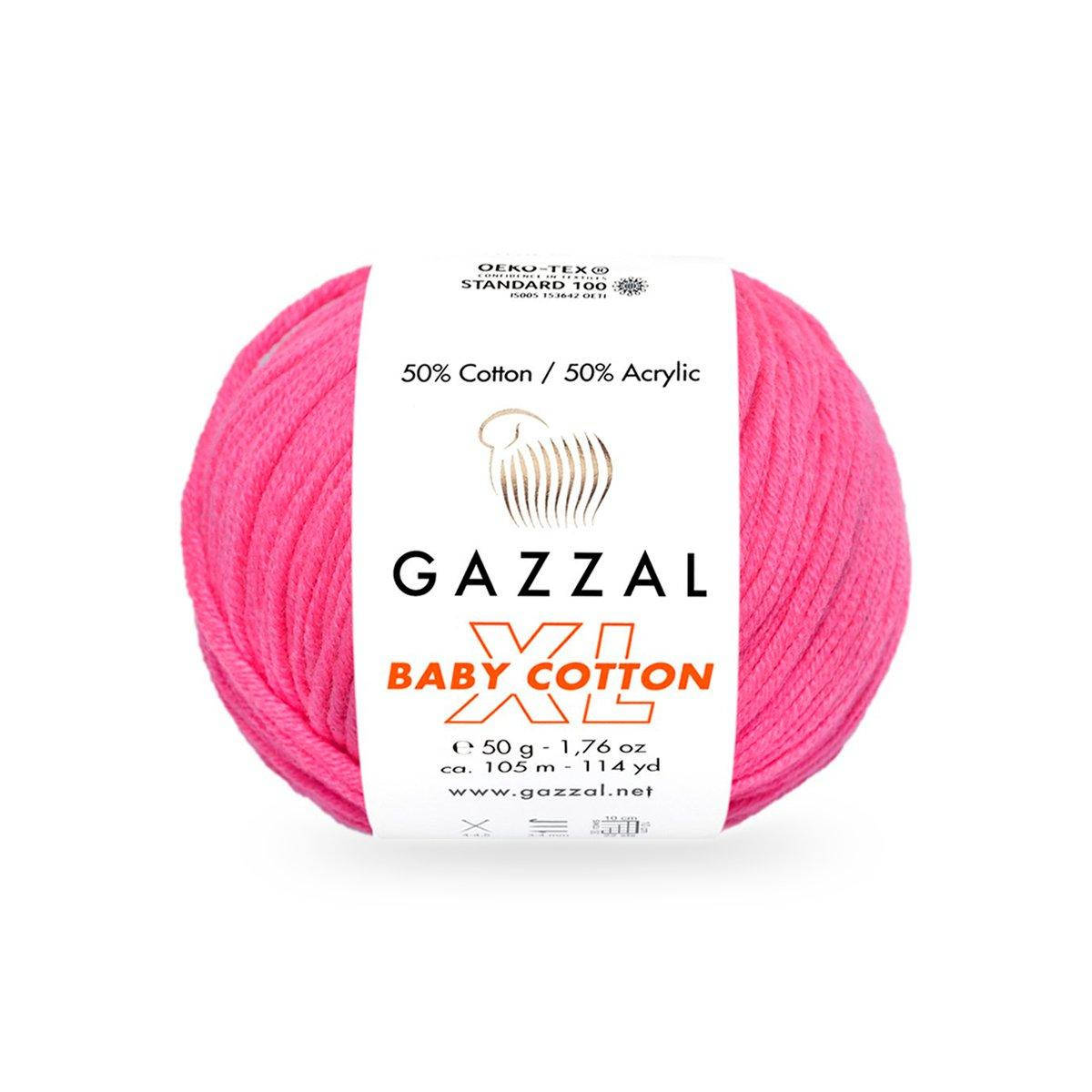 

Gazzal Baby Cotton XL (Газзал Беби Котон ХЛ) № 3461 малиновый неон (Пряжа с хлопком, нитки для вязания)