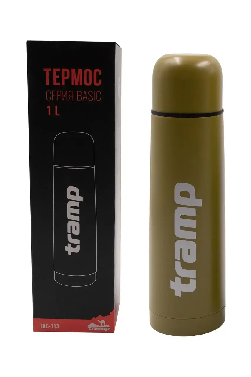 

Термос питьевой 1л Tramp Basic хаки TRC-113-khaki Туристический термос для горячих и холодных напитков