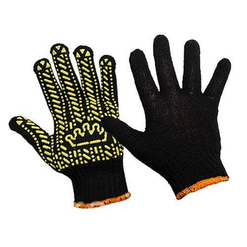 

Перчатки х/б вязанные с ПВХ точкой КОРОНА, Черный