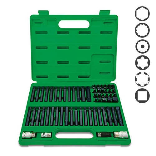 

Набор бит TORX, HEX, SPLINE, RIBE, SQ 60ед. TOPTUL GCAI6003