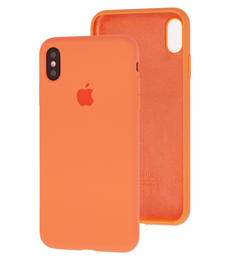 

Чехол Silicone Case Full cover для iPhone X, Xs оранжевый (айфон икс, икс ес)