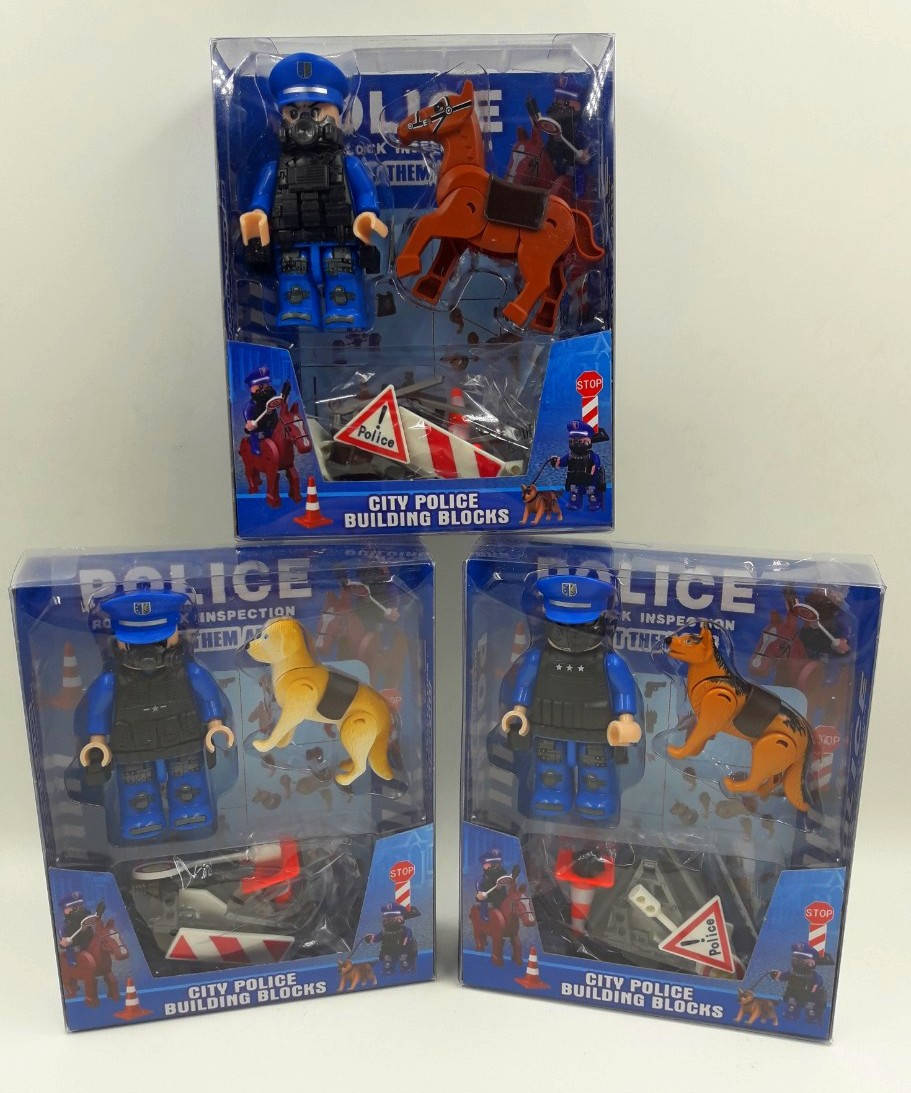

Конструктор "Полицейский с собакой и на лошади", Разные цвета