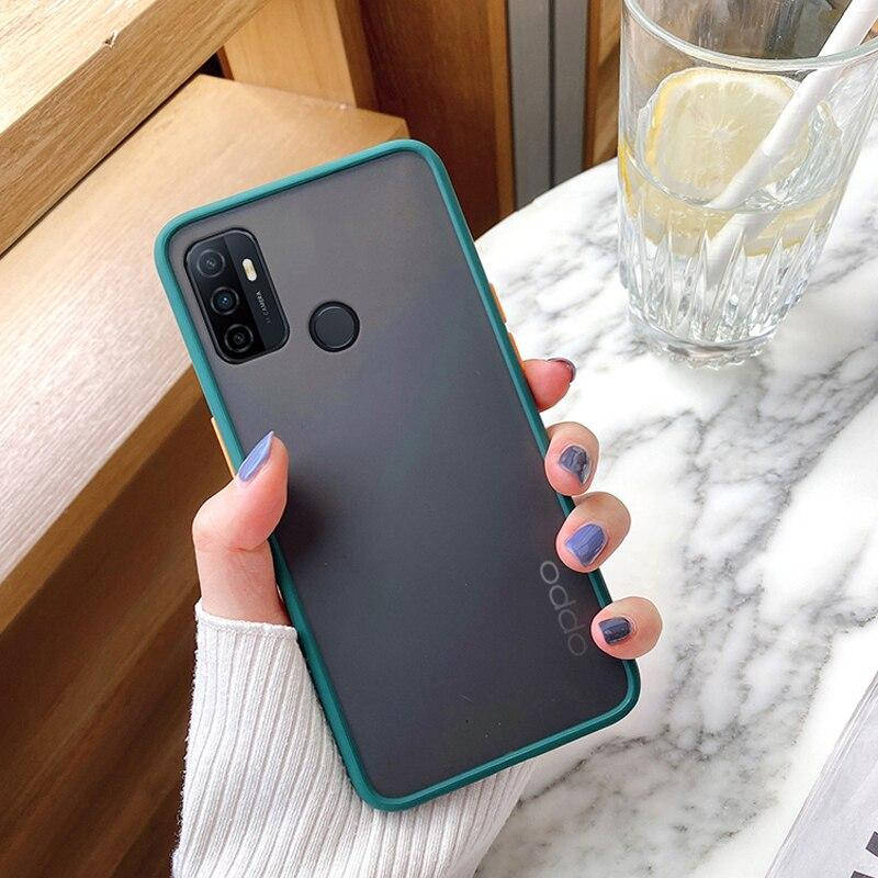 

Противоударный матовый чехол для Oppo A53 зеленый бампер, Зелёный