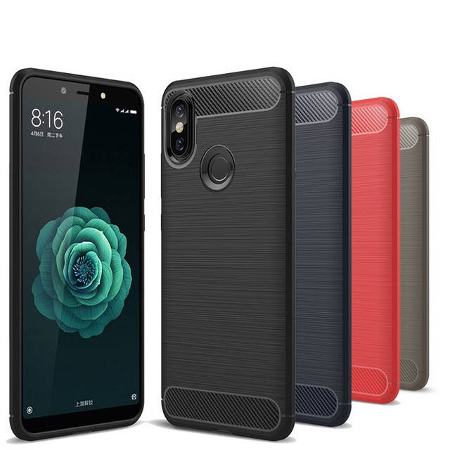 

Силиконовый чехол для Xiaomi Mi A2 Carbon ( Сяоми Ми А2 ), Синий