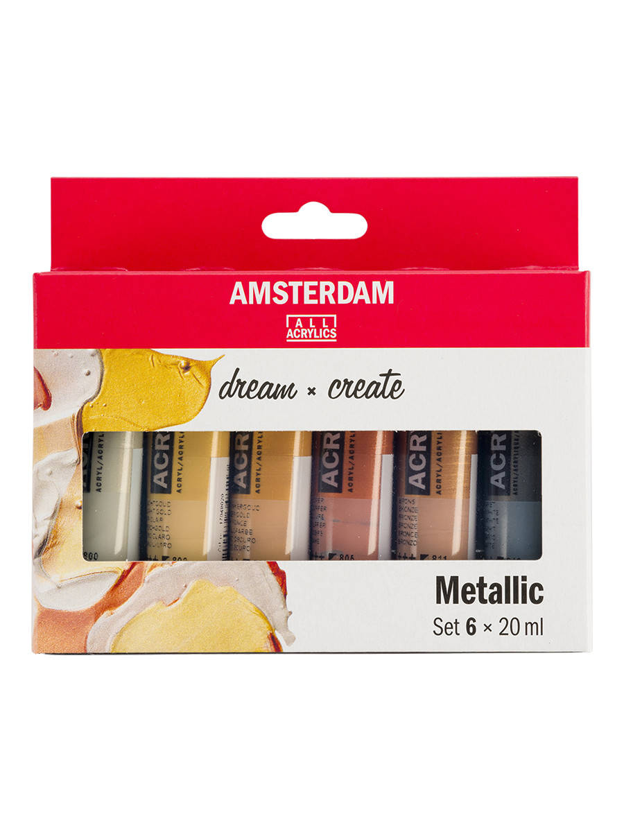 

Набор акриловых красок, AMSTERDAM METALLIC, 6*20 мл, Royal Talens