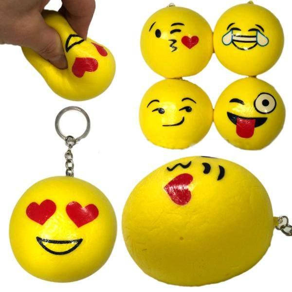 

Игрушка брелок сквиши Смайл 12 шт