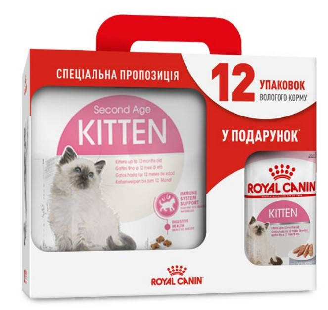 

Royal Canin Kitten 4кг корм для котят +12 паучей в подарок