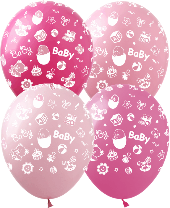

Воздушный шар BABY на выписку 12" (30см) девочка, Розовый