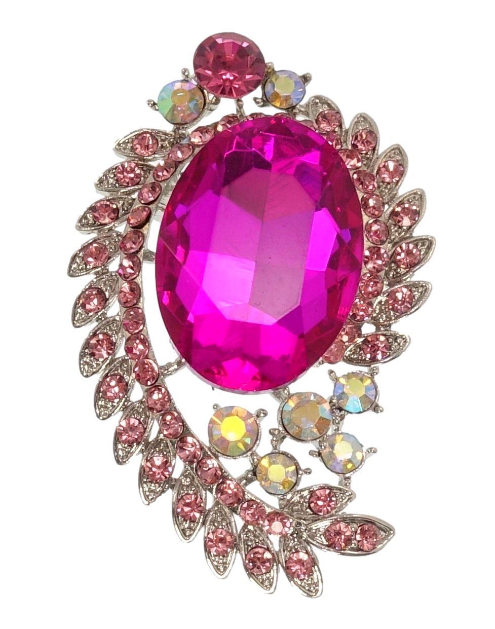 

Брошь "Орнамент с розовыми стразами"