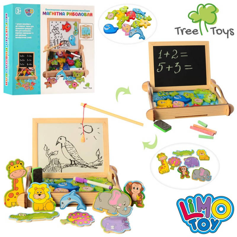 

Деревянная игрушка Магнитная рыбалка в коробе / Магнитная доска с цифрами / Магнітна дошка із цифрам