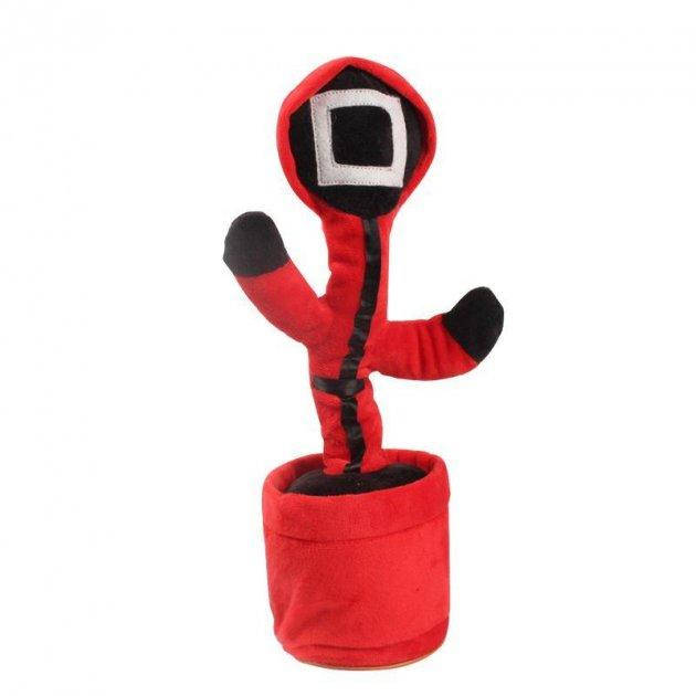 

Танцующий кактус мягкая игрушка повторюшка "Игра в кальмар" поёт и повторяет слова светится Квадрат, Красный