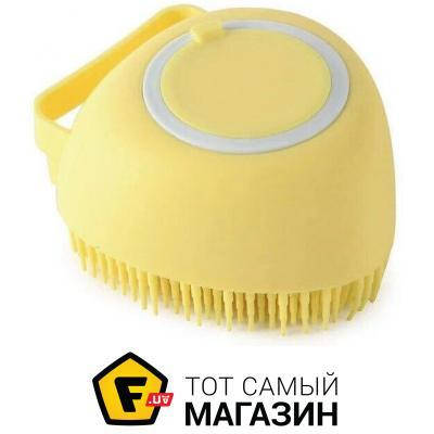 

Щетка для вычесывания шерсти Fmax для собак и котов силиконовая расческа для груминга желтая