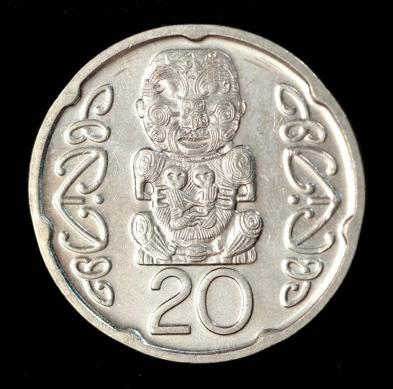 

Монета Новой Зеландии 20 центов 2006 г. Божество Маори