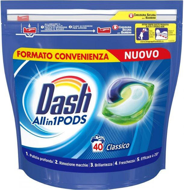 

Капсулы для стирки универсального белья Dash Classico 3 в 1 40 шт