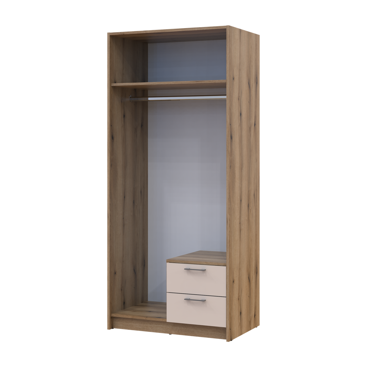 Розпашна Шафа для одягу Doros Ронді з дзеркалом Дуб Артізан/Кашемір 2ДСП 82х52х195 (80737807) 3